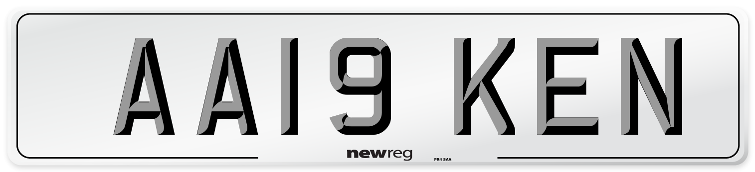 AA19 KEN Number Plate from New Reg